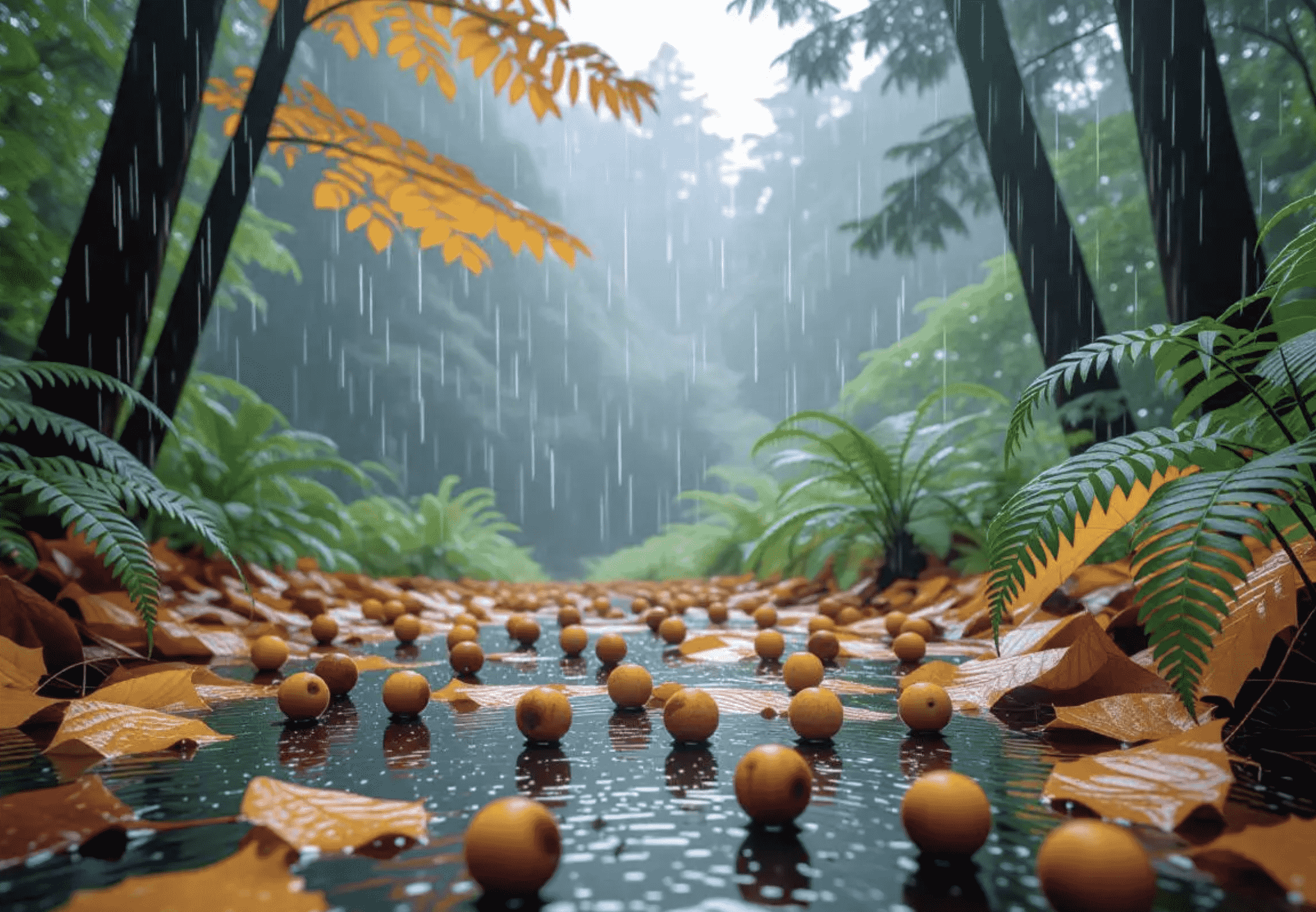 ほろほろと　むかご落ちけり　秋の雨 