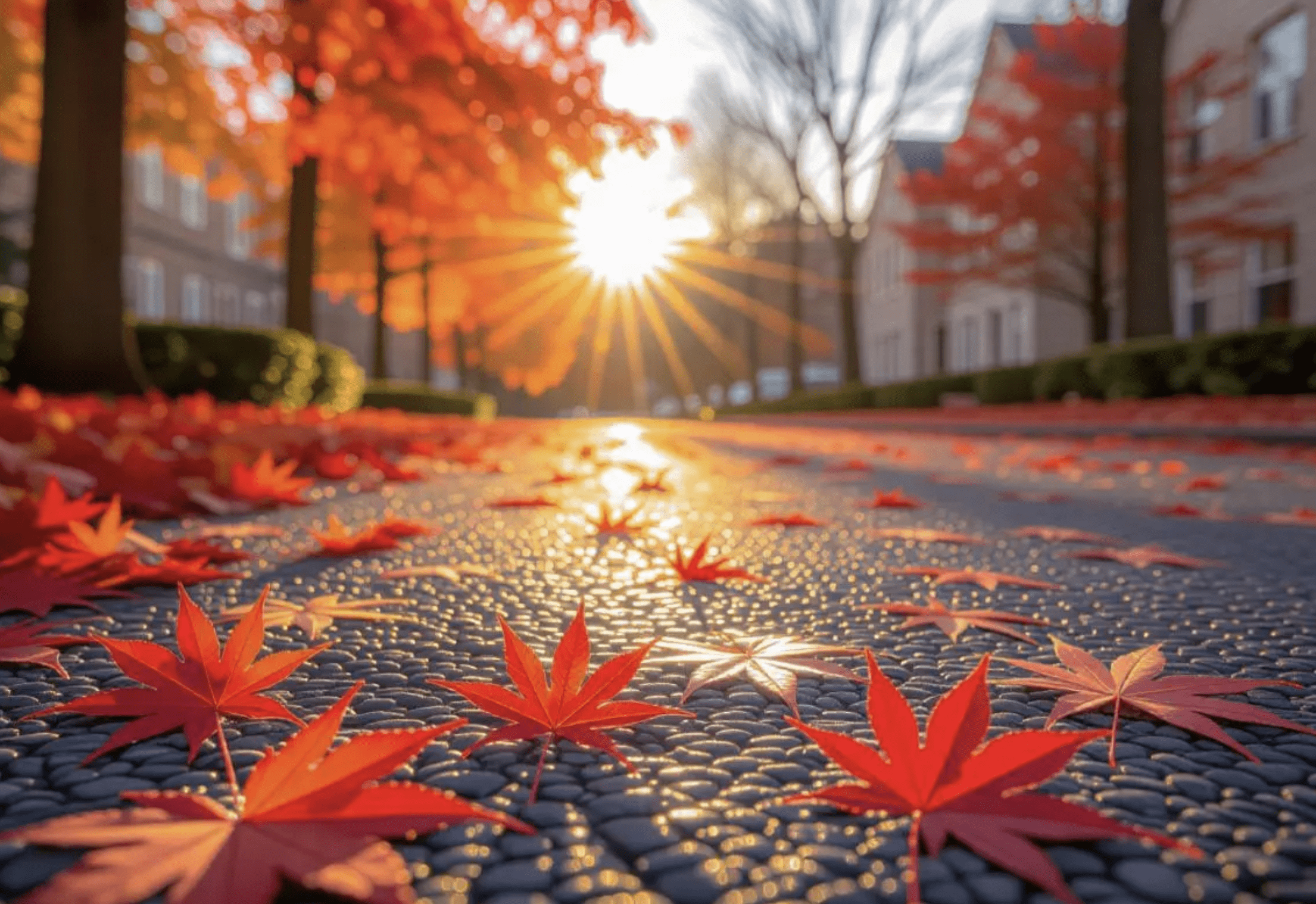 雨に散る紅葉