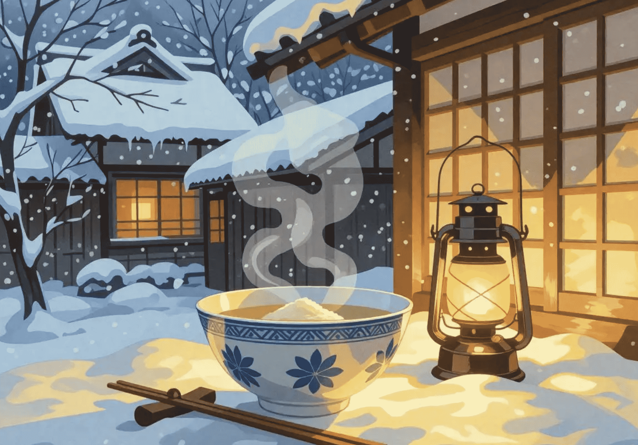 行燈に　薬鑵釣りたる　霜夜哉